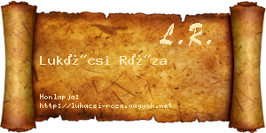 Lukácsi Róza névjegykártya